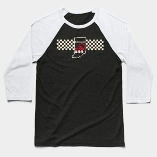 Indiana 500 Race Cars Checkered Speed Baseball T-Shirt